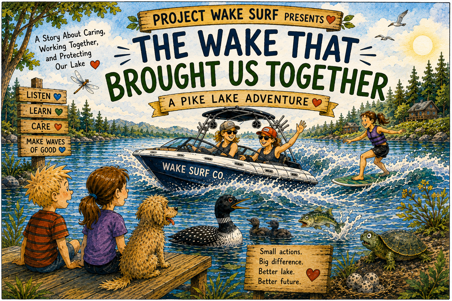 Wake Surfing Story Book for Kids
